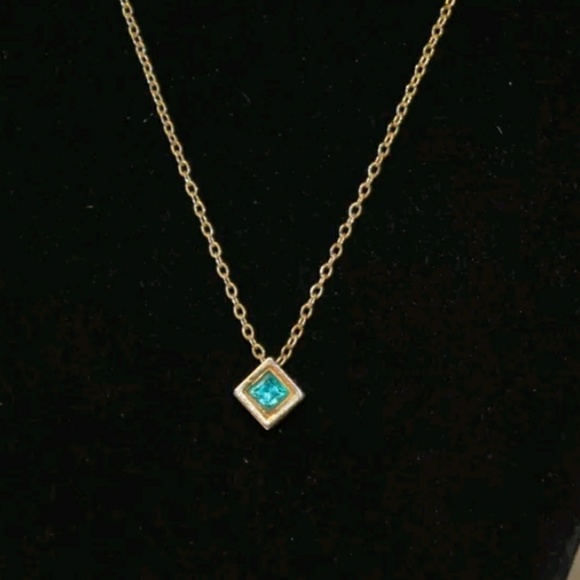 Trifari Jewelry - Vintage Trifari Birthstone Cube Gold Tone Necklace